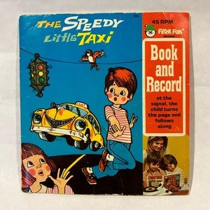 Vintage Peter Pan‎ Records Vintage Book And Record The Speedy Little Taxi